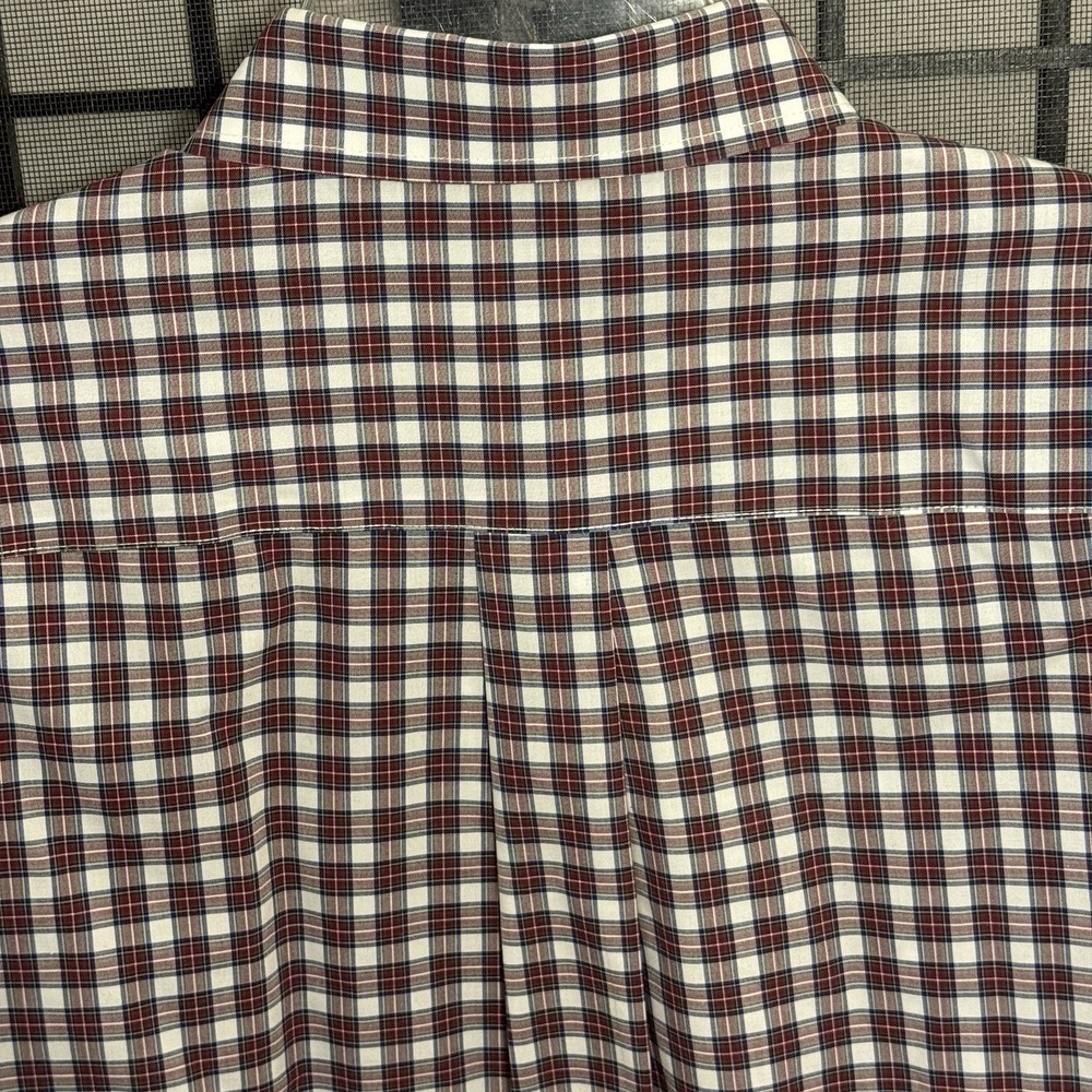 Jos A Bank Mens Red Plaid Dress Shirt Button Down Traveler's‎ Long Sleeve Cotton - Picture 3 of 9